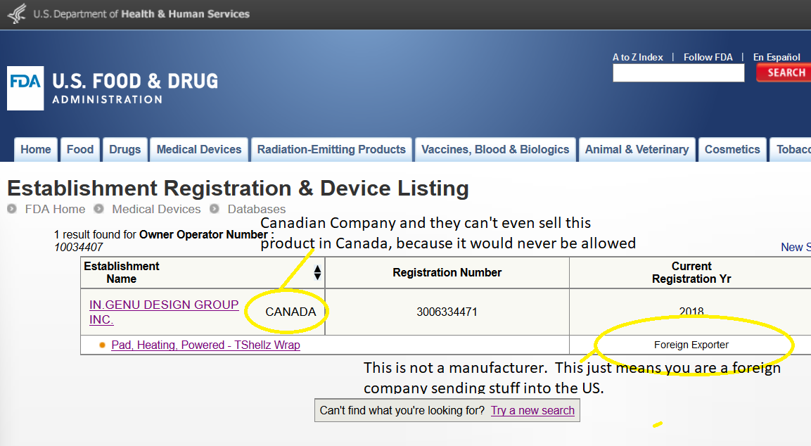 FDA False Registration